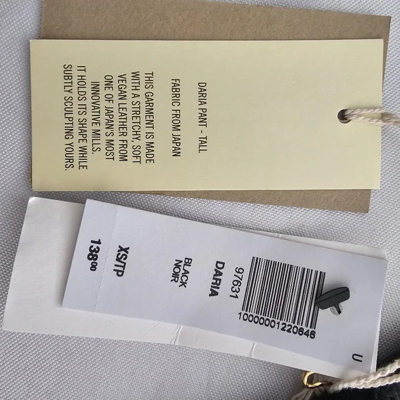 Aritzia Wilfred Free Daria Pant XS Tall Black Vegan Leather Legging NWT - Picture 7 of 11